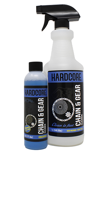 Hardcore Chain & Gear Cleaner Kit, 6 oz Concentrate with Trigger Bottle Hardcore, chain, gear, cleaner, kit, concentrate, degreaser, bike, bicycle, cleaning, maintenance, care, cassette, dirty, greasy