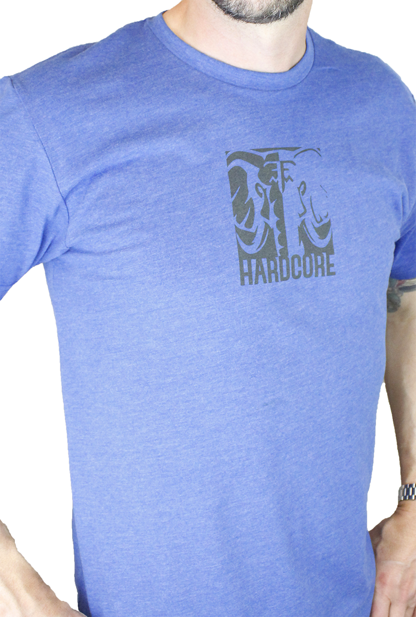 Hardcore T-Shirt, Blue & Gray - HCTBAG-XS