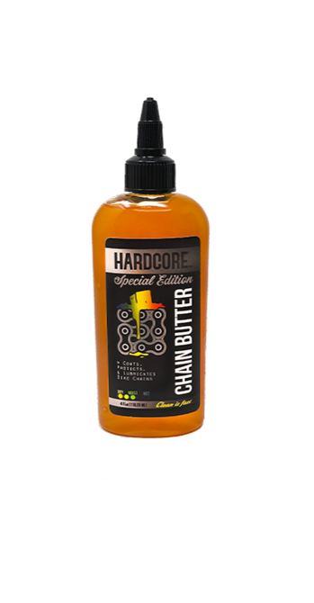 Hardcore Chain Butter 4 oz- Special Edition chain, butter, bike, bicycle, lube, hardcore, lubrication, cleaner, oil, quite, rust, squeak