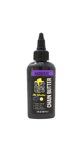 Hardcore Chain Butter, All-Weather, 2 oz chain, butter, all, weather, wet, bike, bicycle, conditions, lube, hardcore, best, lubrication, gravel, dust, dirt, cleaner, oil, quite, squeak