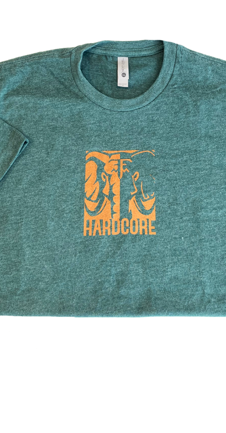 Hardcore T-Shirt, Green & Orange shirt, hardcore, tshirt, t-shirt, green, orange, cotton, polyester